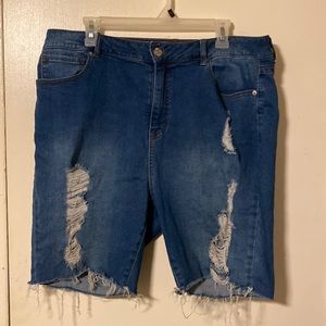 Denim Ripped Shorts